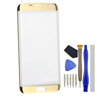 Imagem de SM-G935F Capa de vidro de tela de substituição para Samsung Galaxy S7 Edge Gold 14.0 cm com kit de ferramentas grátis e adesivo (não LCD)