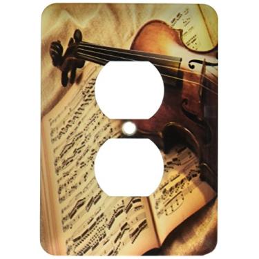 Imagem de 3dRose LLC lsp_109703_6 Violino clássico antigo em folhas de música, 2 plugues