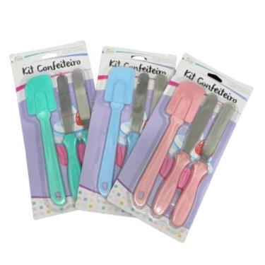 Imagem de Kit 3 Espátulas Para Bolo Confeitar Inox e Silicone Cosy - JW SHOP, Ve