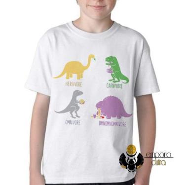 Imagem de Camiseta Infantil ou adulto Dinossauro comilão  Blusa Criança todos ta