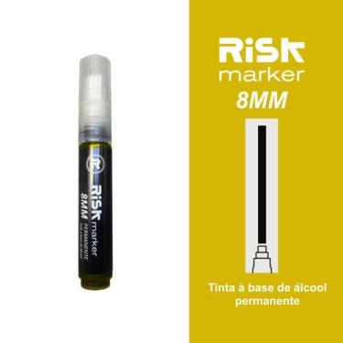 Imagem de Caneta marcador permanente artístico ponta 8MM Risk marker, Amarelo