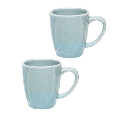 Imagem de Conjunto Jogo 2 Canecas Xícaras Porcelana Oxford Ryo Blue Bay Azul 260