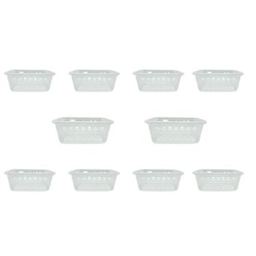 Imagem de KIT 10 CESTOS ORGANIZADORES TRANSPARENTE 16x12 - Trioplast