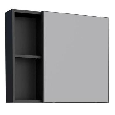 Imagem de Espelho Para Banheiro Aço Ameixa 60 Cozimax Preto