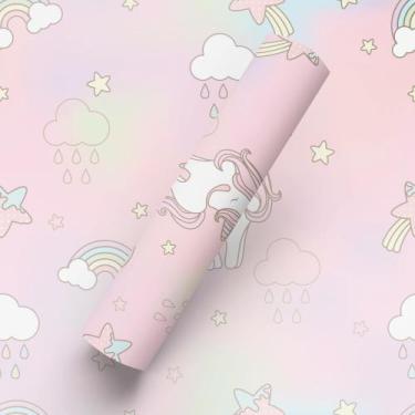 Imagem de Papel de Parede Adesivo Lavável Tema Unicornios Bebe - BAZAR DOS QUADR