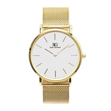 Imagem de Relógio Minimalista Dourado Chelsea Gold 40mm Fundo Branco - Sainr Ger