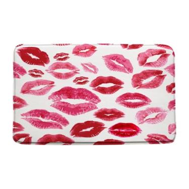 Imagem de WANVYON Lábios Tapete de banho moda mulher batom beijo romântico moderno amor amor banheiro cozinha tapetes