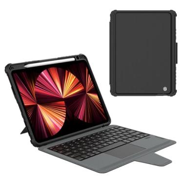 Imagem de Capa Com Teclado Bluetooth Nillkin Modelo CamShield Bumper Combo Compatível com iPad Pro 11 / Air 4/5 (11 Pol) - Preto