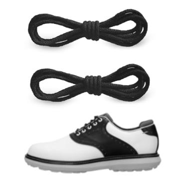 Imagem de NDTEZUGT Cadarços redondos antiderrapantes de algodão de 3 mm, cordões de substituição de cadarços sem cera de 1/20.3 cm para botas esportivas de golfe, Preto, 28"/70cm