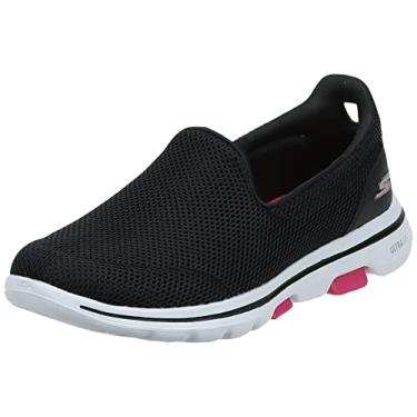 Imagem de Tênis feminino Skechers Go Walk 5-15901, Black/Hot Pink, 7