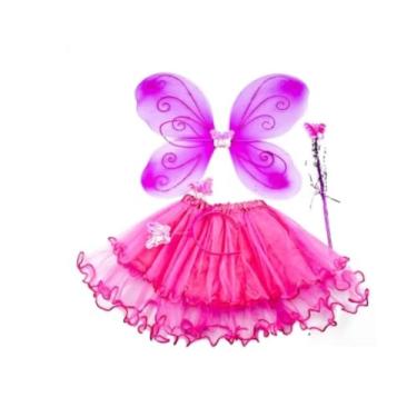 Imagem de Fantasia Borboleta Asa De Borboleta Fada com Tiara com Saia Volumosa De Tule com Varinha