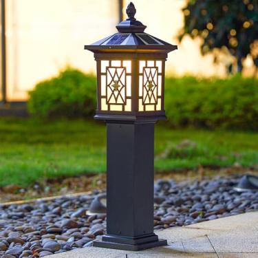 Imagem de Lâmpada de gramado solar ao ar livre contemporânea à prova d 'água Villa Jardim Pátio Bairro Residencial Bairros Lâmpada de gramado (Estilo 13 A H60CM Solar 1PCS)