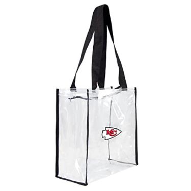 Imagem de Littlearth Bolsa unissex para adultos NFL Kansas City Chiefs Clear Square Stadium Tote, transparente, 29 x 14 x 29 cm