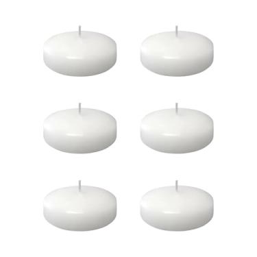 Imagem de Pacote com 6 velas flutuantes de centro de mesa, velas flutuantes brancas de 7,6 cm sem cheiro, velas de longa duração de 10 horas para o dia dos namorados, Ação de Graças, casamento, Natal, Ano Novo,