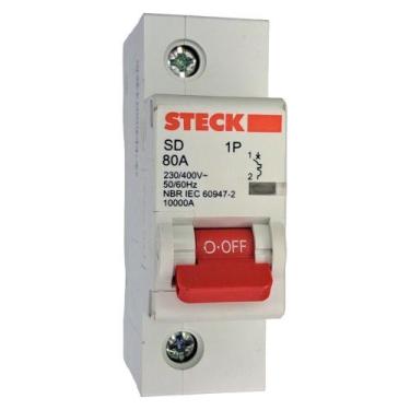 Imagem de Disjuntor Steck Din Unipolar 80A Sd1 C Sdd1C80