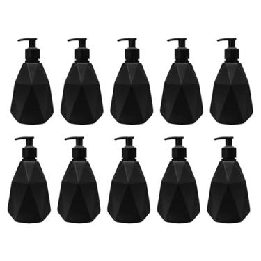 Imagem de 10 Porta Sabonete Líquido Alcool Em Gel 500ml Diamante Com Pump Trava (Preto)