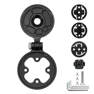 Imagem de Thinvik Suporte de haste de computador de bicicleta de liga de alumínio para Garmin Wahoo Bryton - Ângulo ajustável, recurso de dobradiça