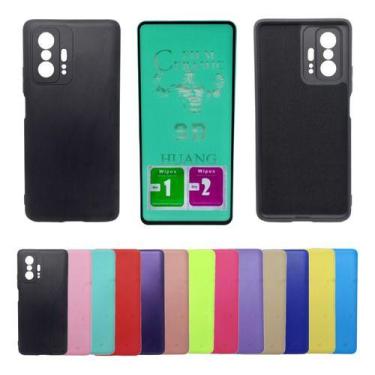 Imagem de Capa Aveludada Para Xiaomi 11t Pro + Pelicula Ceramica - Mustangshop, 