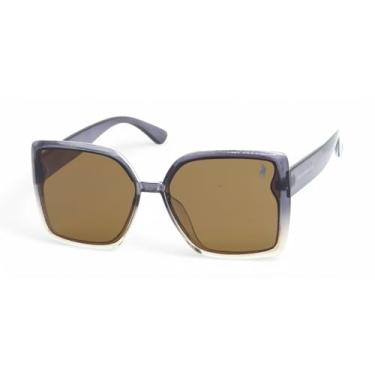 Imagem de Óculos de Sol Clássico Polo London Club com Lente Proteção UV400 - Kit contém Case Couro ECO (Cinza marrom)