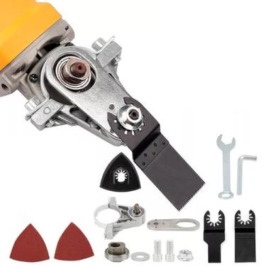 Imagem de Kit Adaptador Oscilante para Esmerilhadeira, Conjunto de Acessórios para Rebarbador, Rebarbadora Metal M14