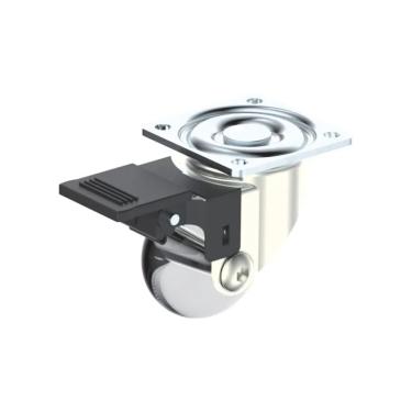 Imagem de Rodízio PU Transparente com freio 35 mm