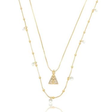 Imagem de Colar Banhado A Ouro Com Zircônia E Pingente Nossa Senhora - Carolina 