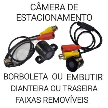 Imagem de Câmera de ré borboleta ou embutir dianteira e traseira com faixas remo