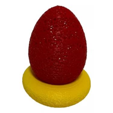 Imagem de Ovo de Páscoa Vela de LED Luminaria Decoração (Ovo: Vermelho/Base: Amarelo)