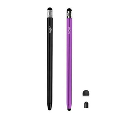 Imagem de Canetas Stylus para caneta Samsung Galaxy Tab A9/A8/A7/iPad/AMZ Fire Max 11/10 e todos os dispositivos com tela sensível ao toque capacitiva + pontas substituíveis (preto + roxo)
