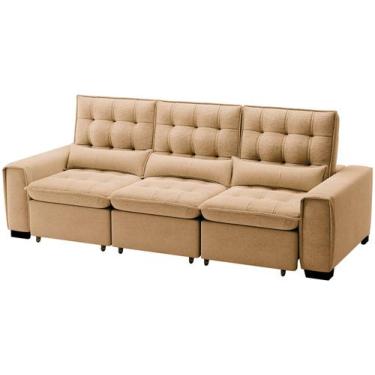 Imagem de Sofá 4 Lugares Retrátil Reclinável de Veludo Prime Capadocia Sol Colch