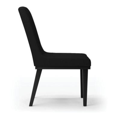 Imagem de Cadeira Sala De Jantar Base Madeira Preto Kit 6 Sofia Linho D03 - D'ro