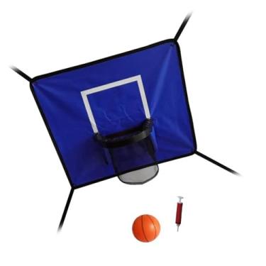 Imagem de oshhni Mini argola de basquete para trampolim com basquete de gabinete para crianças, Azul