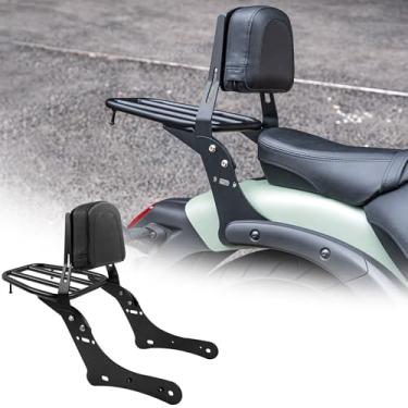 Imagem de FATExpress Suporte traseiro para bagagens em aço preto para motocicleta Sissy Bar Carrier Encosto do passageiro para Kawasaki Vulcan S VN EN 650 VN650 EN650 Acessórios 2015 2016 2017 2018 2019 2020 2021