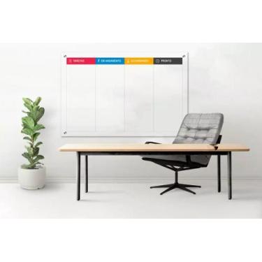 Imagem de Lousa De Vidro Quadro Branco 1,20 X 0,90 Personalizado Kanban - Lumina