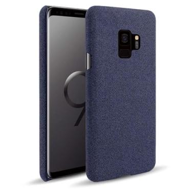 Imagem de Capa para Samsung Galaxy S9,Capa desenhada em lona,Case Protetora Ultrafina com Empunhadura Macia,Design em Tecido Antichoque e Antiarranhões-Blue