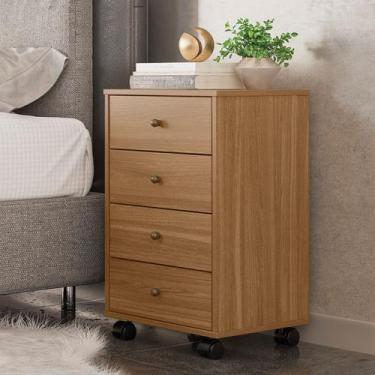 Imagem de Mesa de Cabeceira 4 Gavetas Prisma Amêndola Touch - M2 - Demóbile