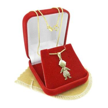 Imagem de Corrente Feminina 40Cm 1Mm Menino Folheado Ouro Cr729 - Wnbijouterias