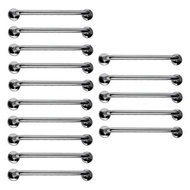 Imagem de Barra de Apoio Aço Inox 40cm Kit 15 Unidades Idoso Cadeirante Banheiro