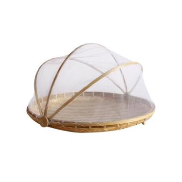 Imagem de cesta de frutas Cesta de vegetais de frutas trançada artesanalmente com rede redonda decoração de cozinha(Médio)