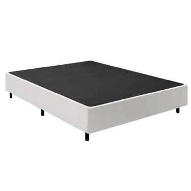 Imagem de Cama Base Casal Queen 1,58m Suede Marsala Branco
