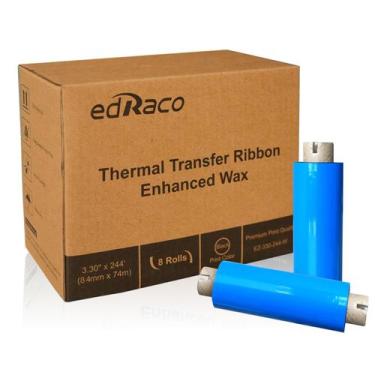Imagem de Fitas de Transferência Térmica Edraco Enhanced Wax - 8 Rolos