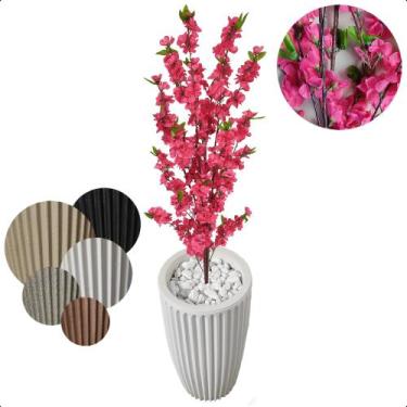 Imagem de Planta Cerejeira Pink Flor Artificial Com Vaso Decoração - Flor de Men