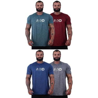 Imagem de Kit 4 Camiseta Tradicional Masculina MXD Dry 100% Poliéster Cor:;Tamanho:G;Gênero:Mascu...