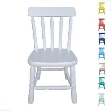 Imagem de Cadeira Infantil Madeira Resistente Pintura Durável Colorida Escola Ed
