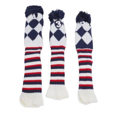 Imagem de Zaweliyo 3pcs Conjunto de Maconha na Capa da Cabeça do Clube de Golfe Elegante e Elegante Bola de Proteção de Protetora Golf Club Cabeça para Entusiastas de lã