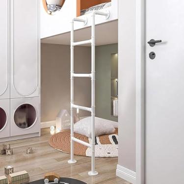 Imagem de Escada De Metal De Loft De 4 Pés 5 Pés 6 Pés 7 Pés 8 Pés De Altura Para Beliche, Escadas De Sótão Branco Escada De Saída Escada De Escalada De Incêndio, One Color, 200cm/79in
