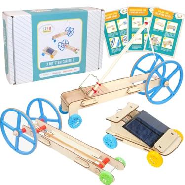 Imagem de STEM Kit – 3 DIY Car Projects Powered by Rubber Bands, a Solar Cell, and a Mousetrap - STEM Kits for Kids Ages 8-14 – Educational DIY Kit for Classroom, Homeschool, Science Projects, or Gifts