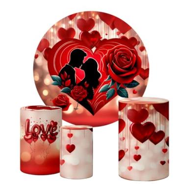 Imagem de Trio Capas Cilindro + Painel Redondo 1,50m Dia dos Namorados (K1DNA017)