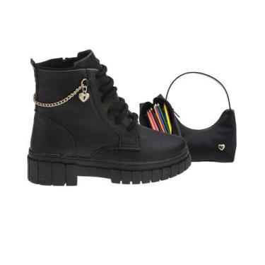 Imagem de Botinha Coturno Infantil Tam 20 ao 34 - Coturno Black Country + Estojo