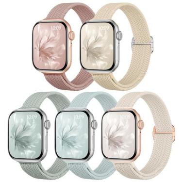 Imagem de Pulseiras de relógio Osochic Slim Braided Elastchy Nylon, pacote com 5